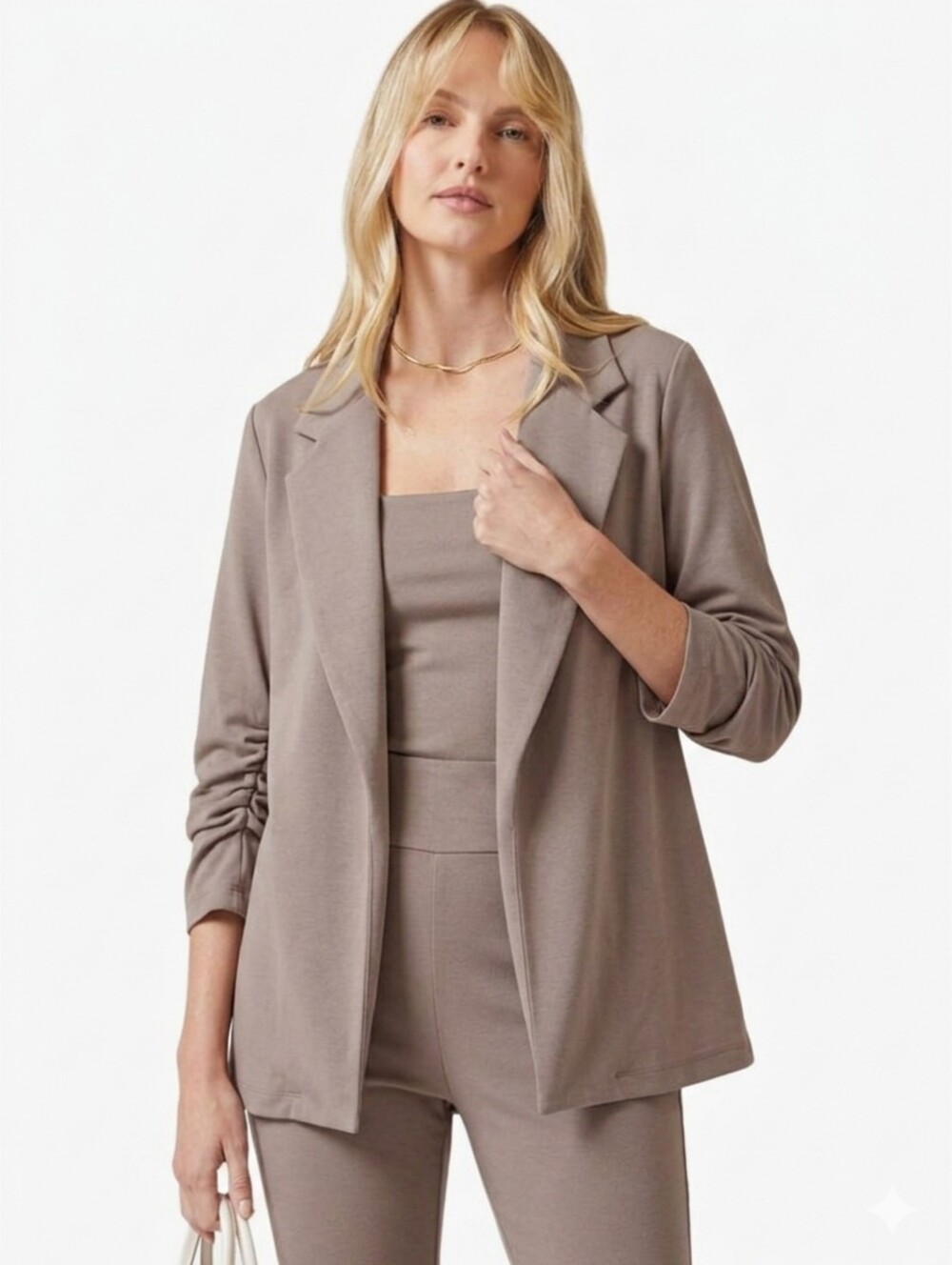 NEW Dear Scarlett "Magic" 3/4 Taupe Blazer